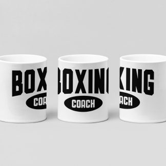 boxing coach badge boxing mug in white