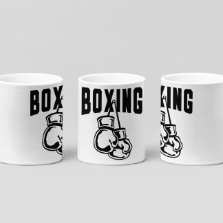 boxing gloves arch boxing mug in white