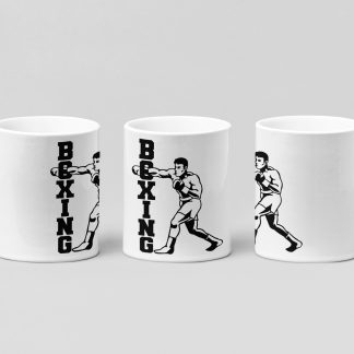 boxing column fighter boxing mug in white