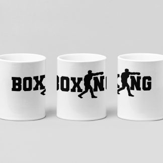 boxing punch letterform boxing mug in white