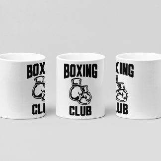 boxing club bold boxing mug in white