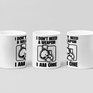 i am one framed boxing mug in white