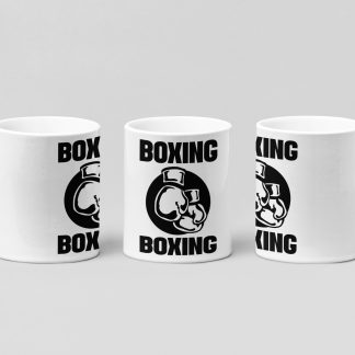 boxing circle gloves boxing mug in white
