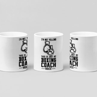 boxing coach voice boxing mug in white