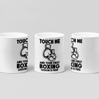touch me lesson free boxing mug in white