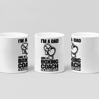 dad and boxing coach boxing mug in white