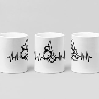 hanging gloves pulse boxing mug in white