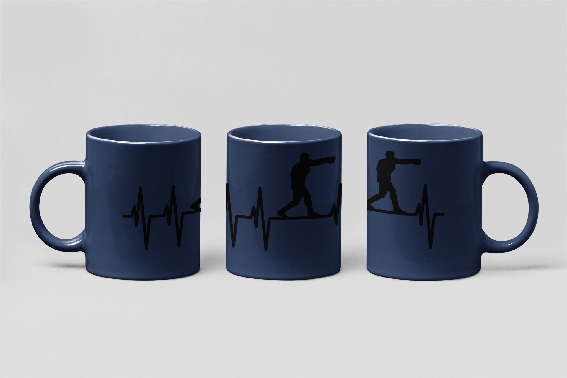 boxer pulse line boxing mug in navy