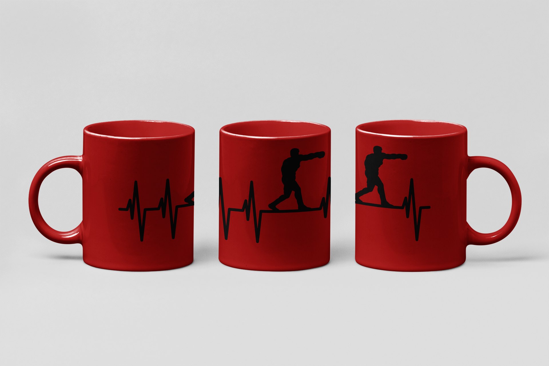 boxer pulse line boxing mug in red