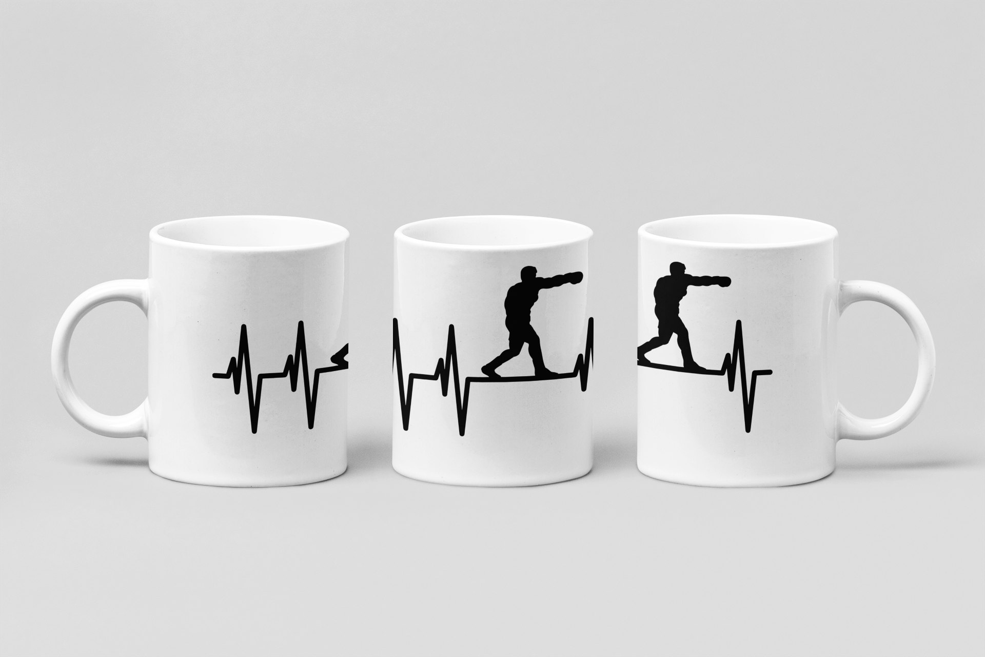 boxer pulse line boxing mug in white