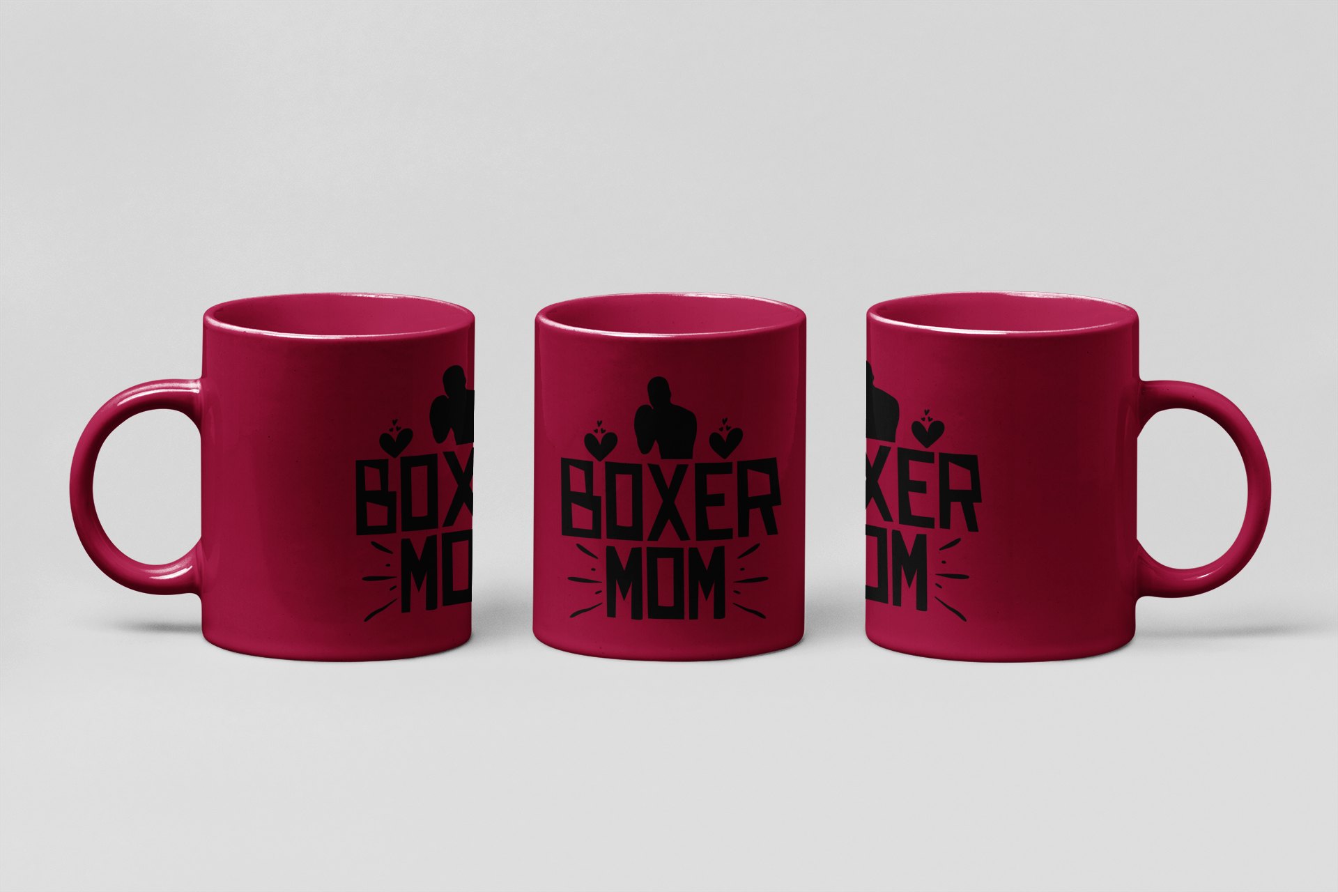 boxer mom bold boxing mug in burgundy
