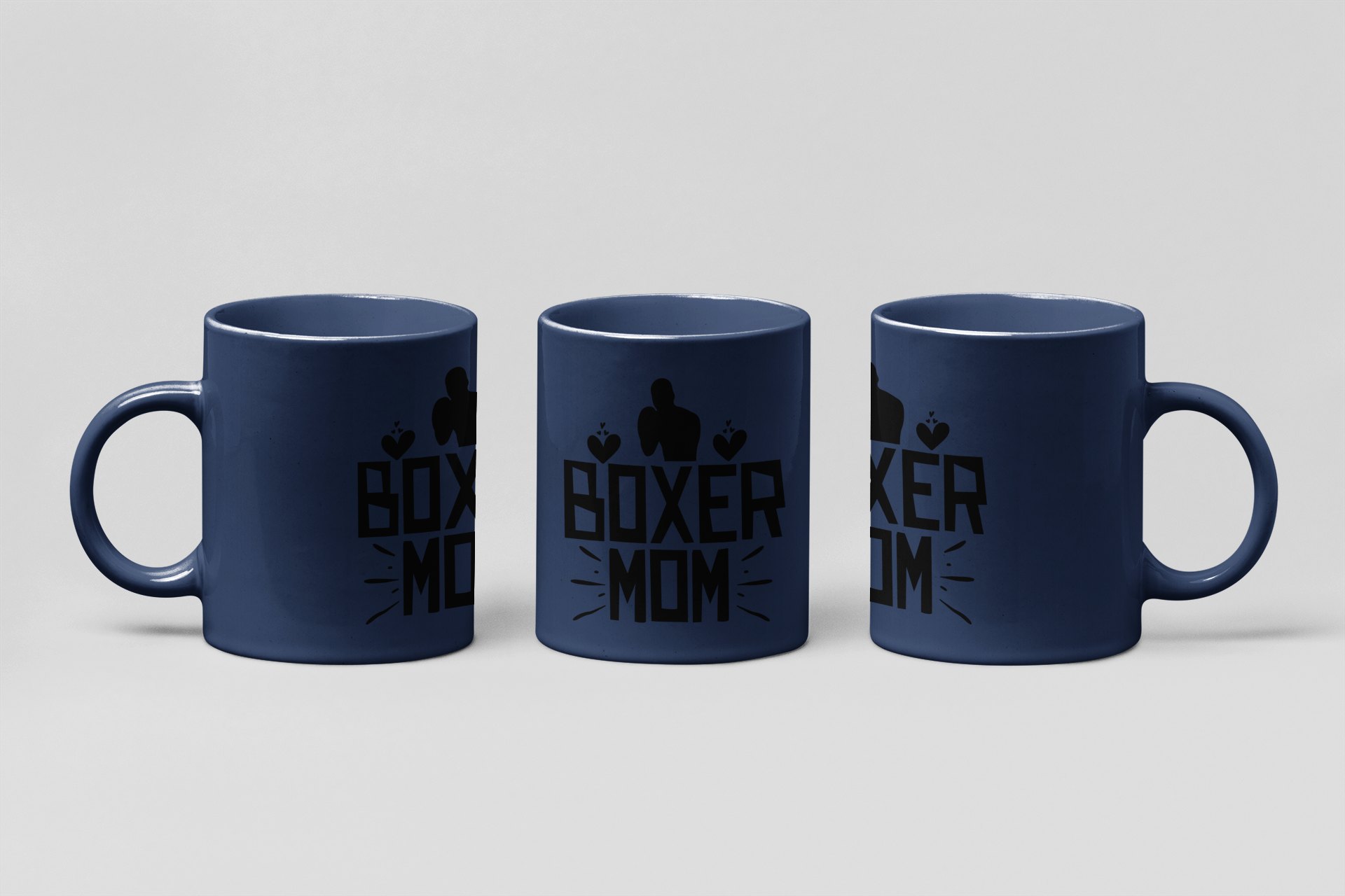boxer mom bold boxing mug in navy