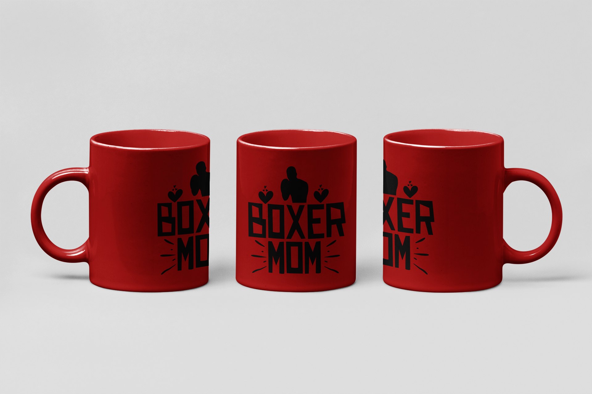 boxer mom bold boxing mug in red