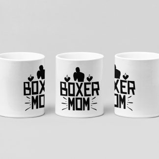 boxer mom bold boxing mug in white
