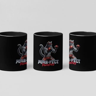 purr-fect punches boxing mug in black