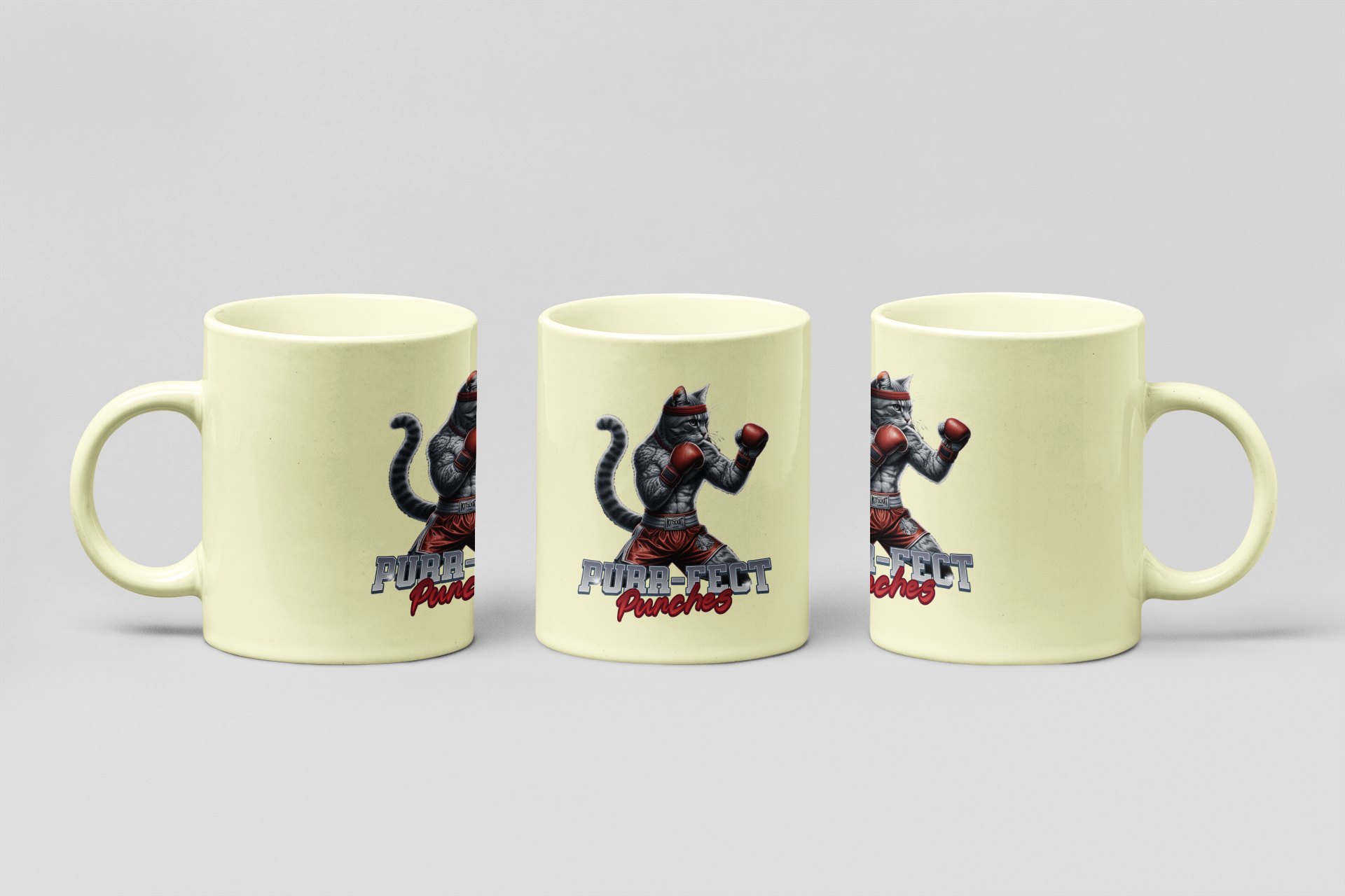 purr-fect punches boxing mug in cream