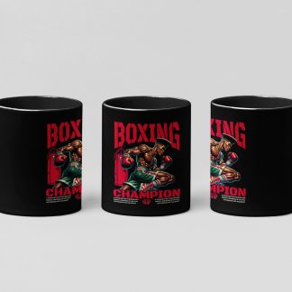 boxing champion bag boxing mug in black