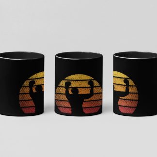 sunset flex boxer boxing mug in black
