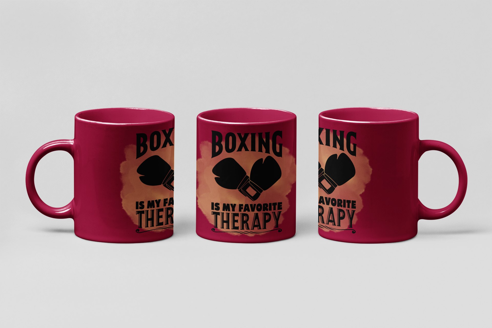 my favorite therapy boxing mug in burgundy