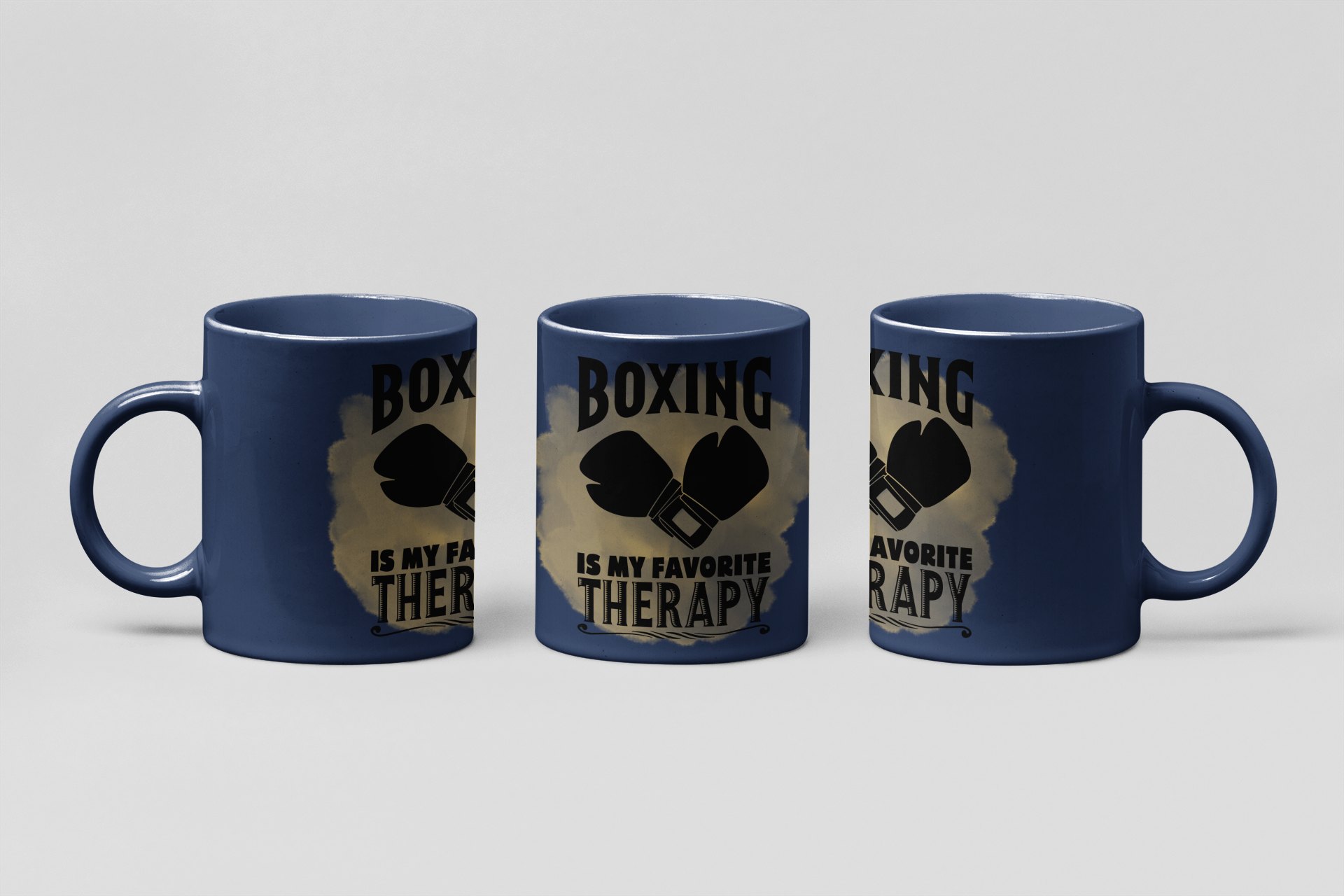 my favorite therapy boxing mug in navy