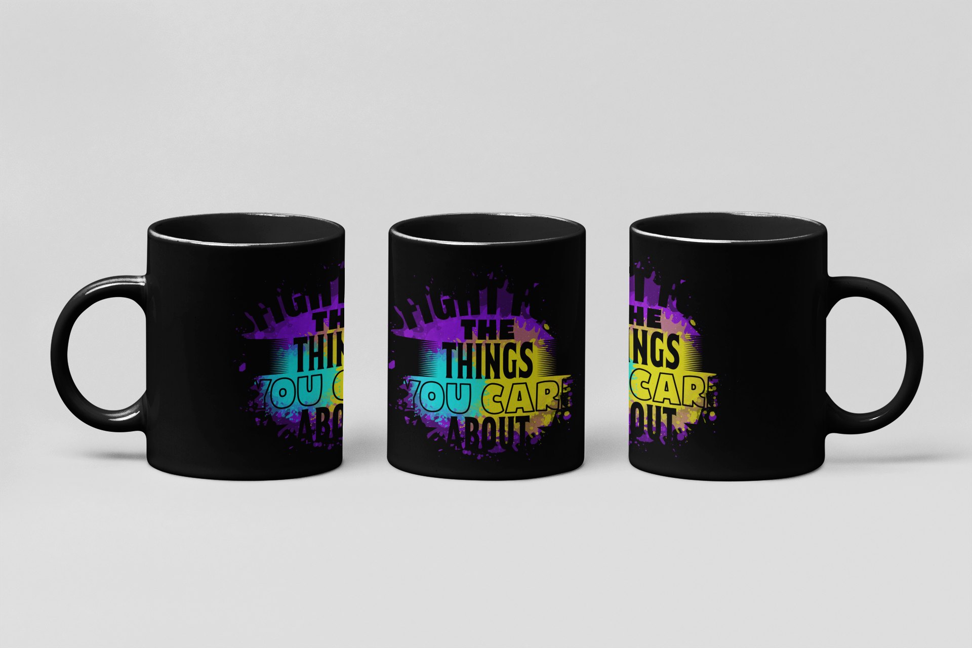 fight for what you care about boxing mug in black