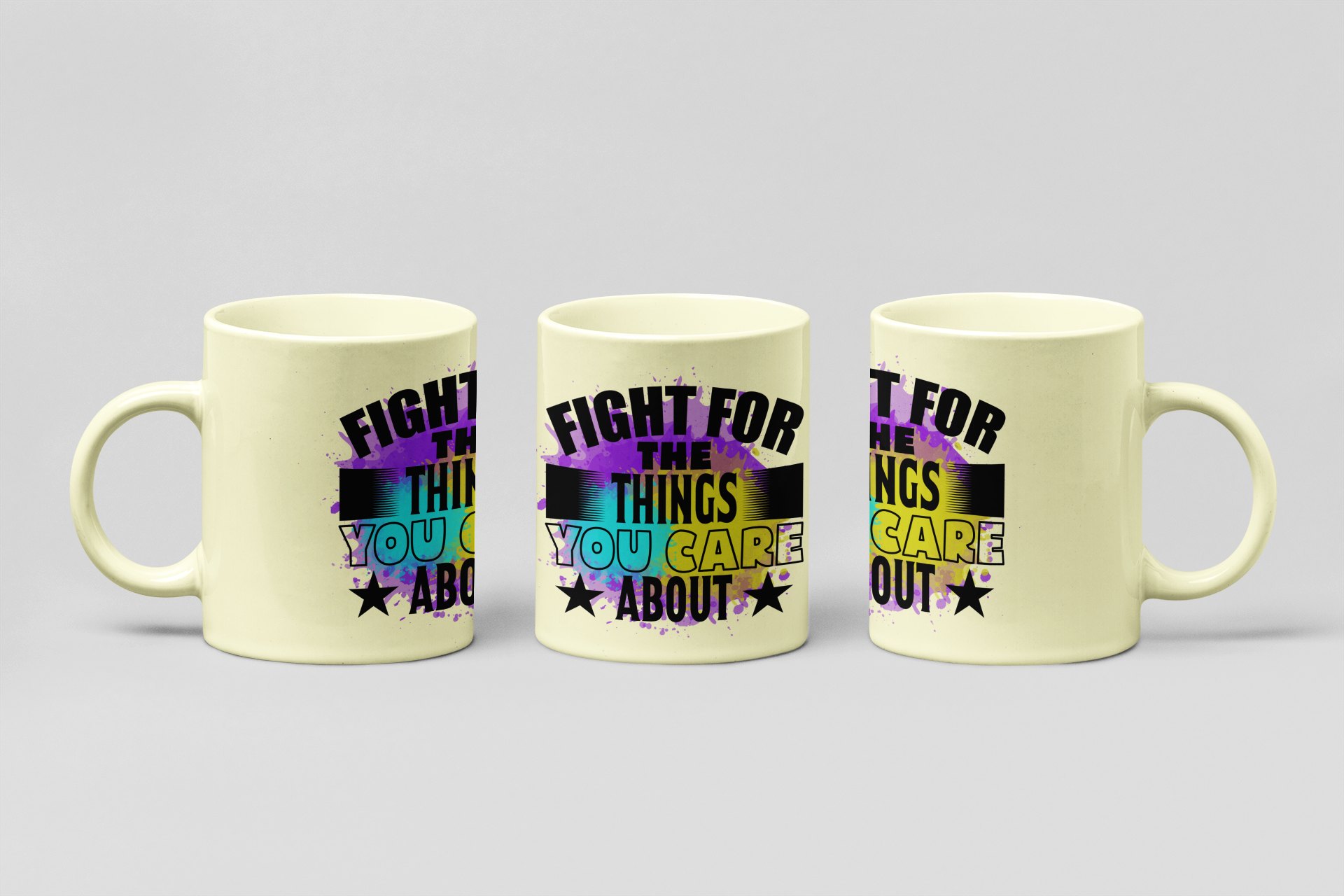 fight for what you care about boxing mug in cream