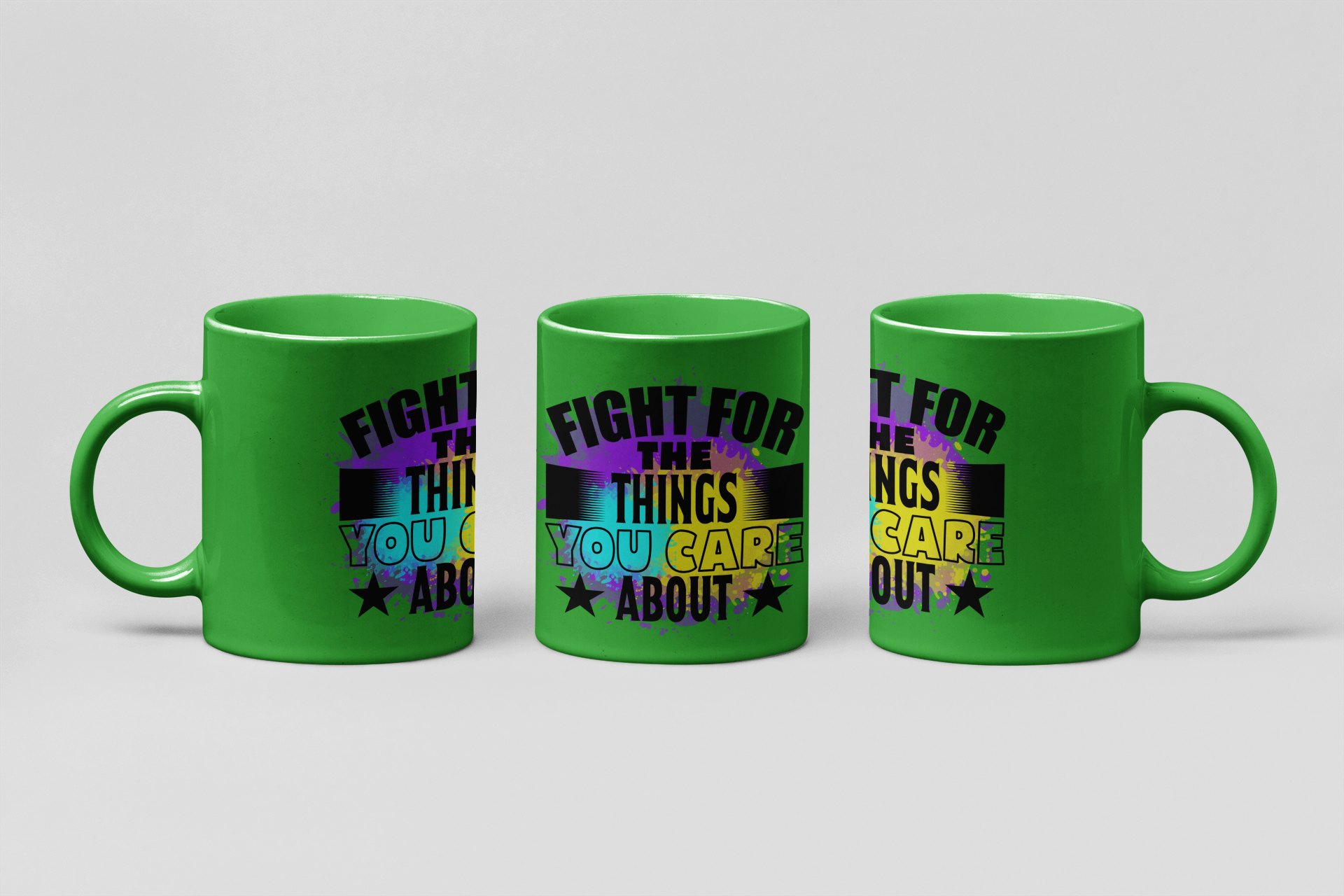 fight for what you care about boxing mug in forest green