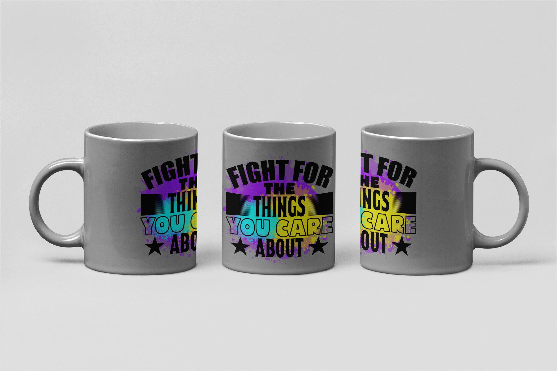 fight for what you care about boxing mug in grey