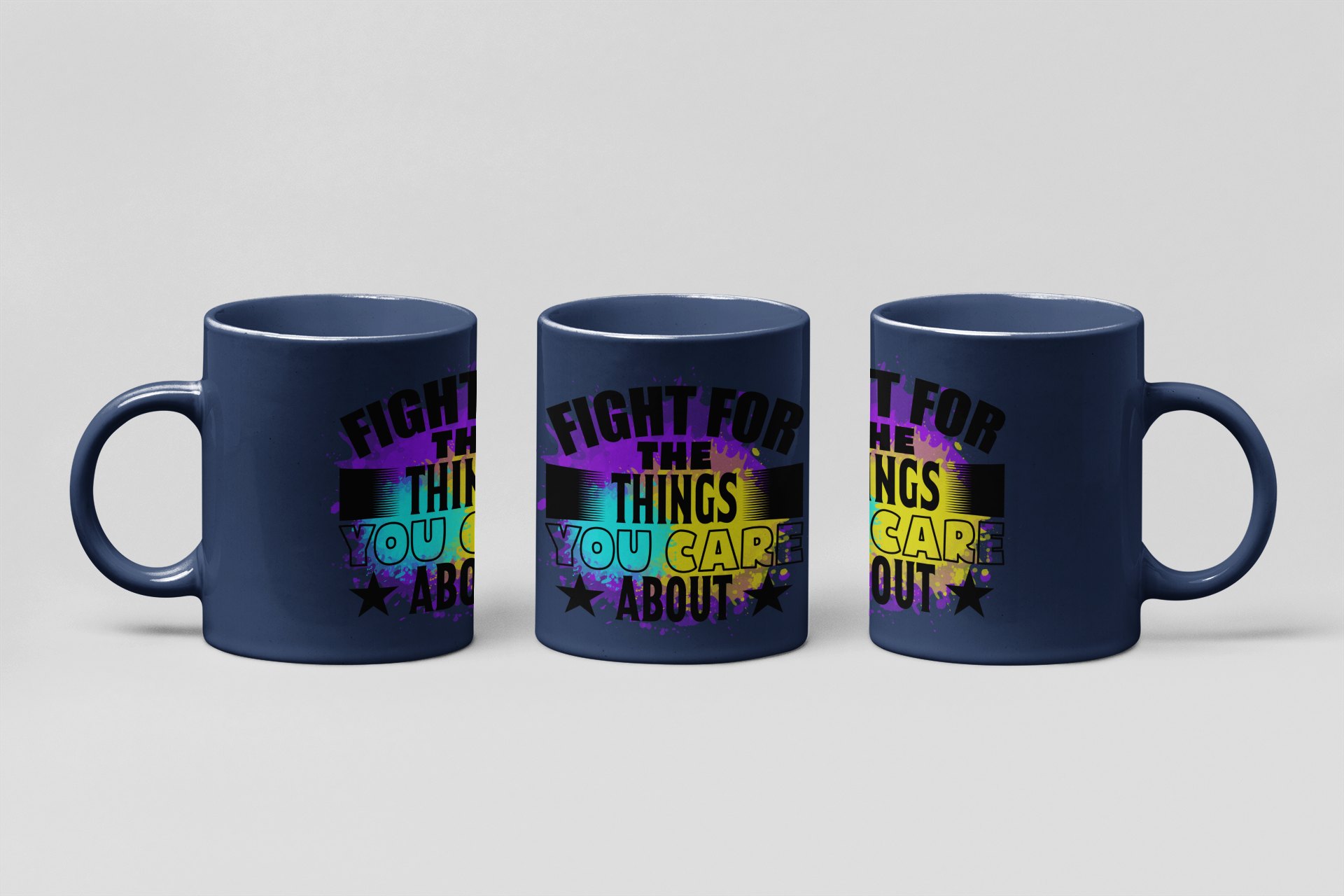 fight for what you care about boxing mug in navy