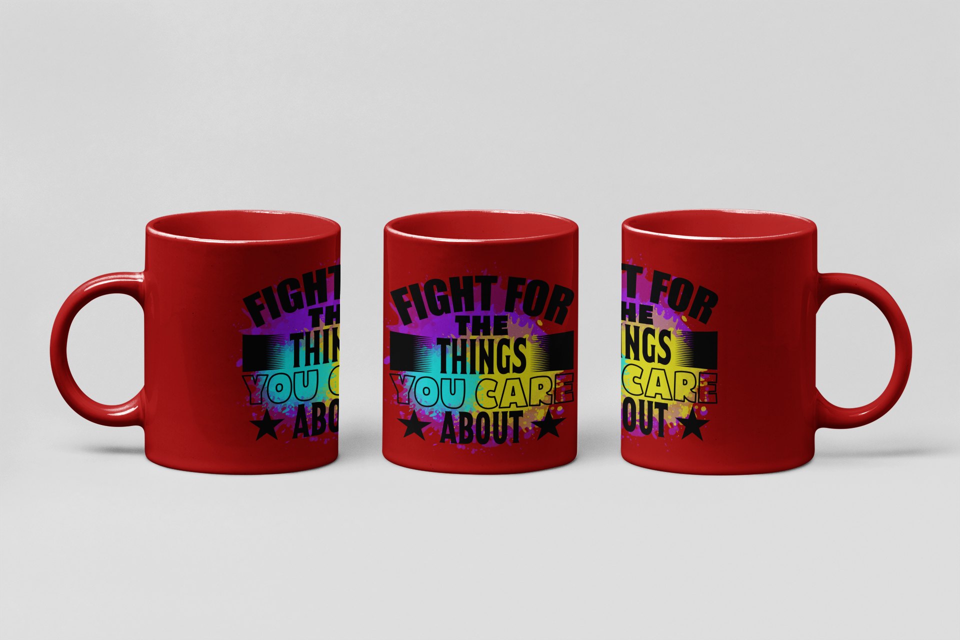 fight for what you care about boxing mug in red