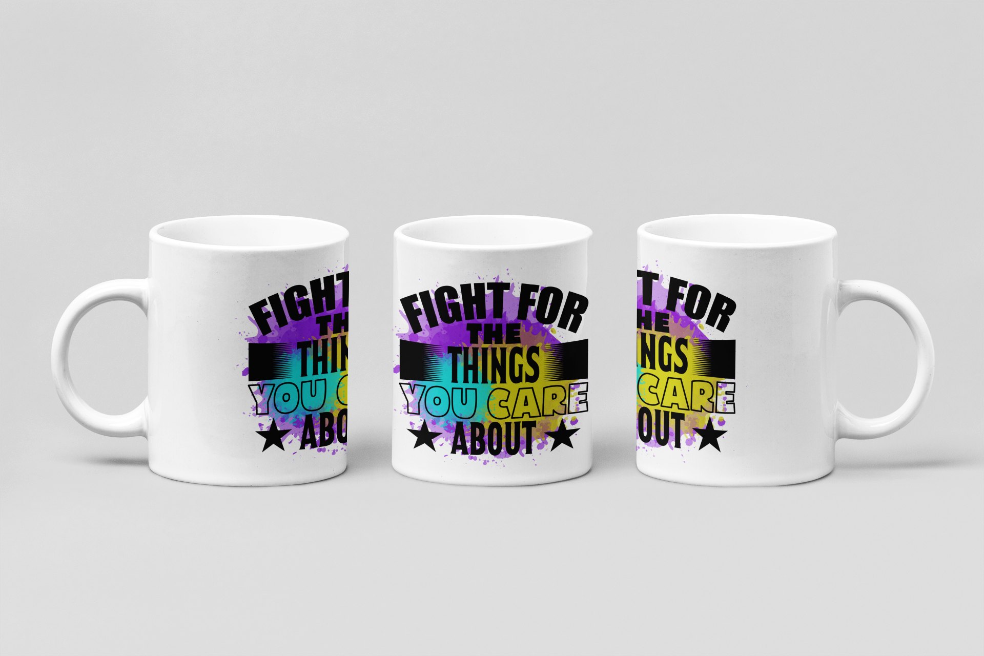 fight for what you care about boxing mug in white
