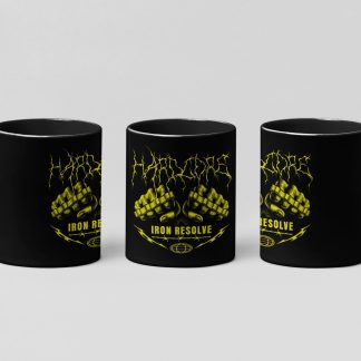hardcore iron resolve boxing mug in black