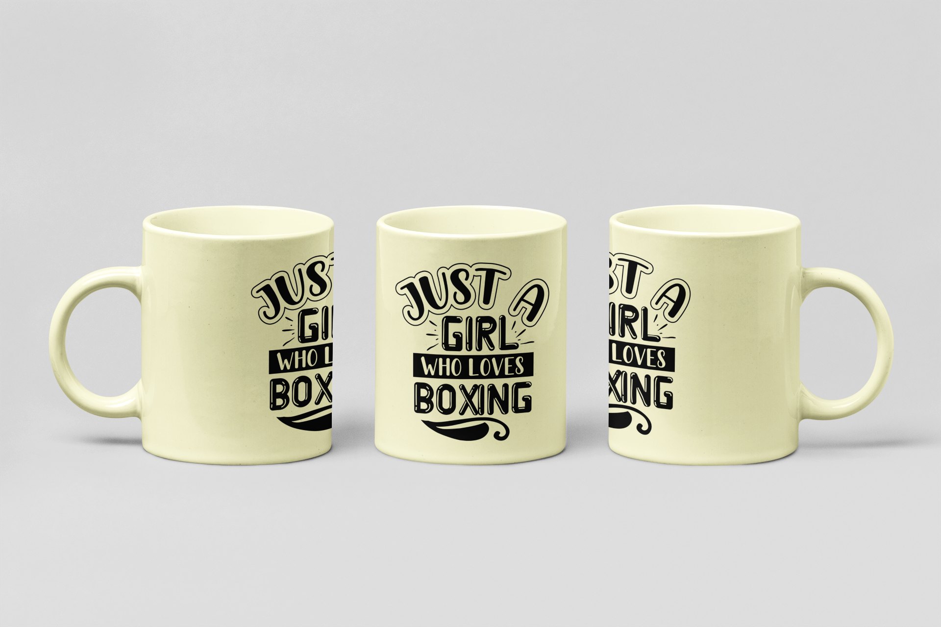 girl who loves boxing boxing mug in cream