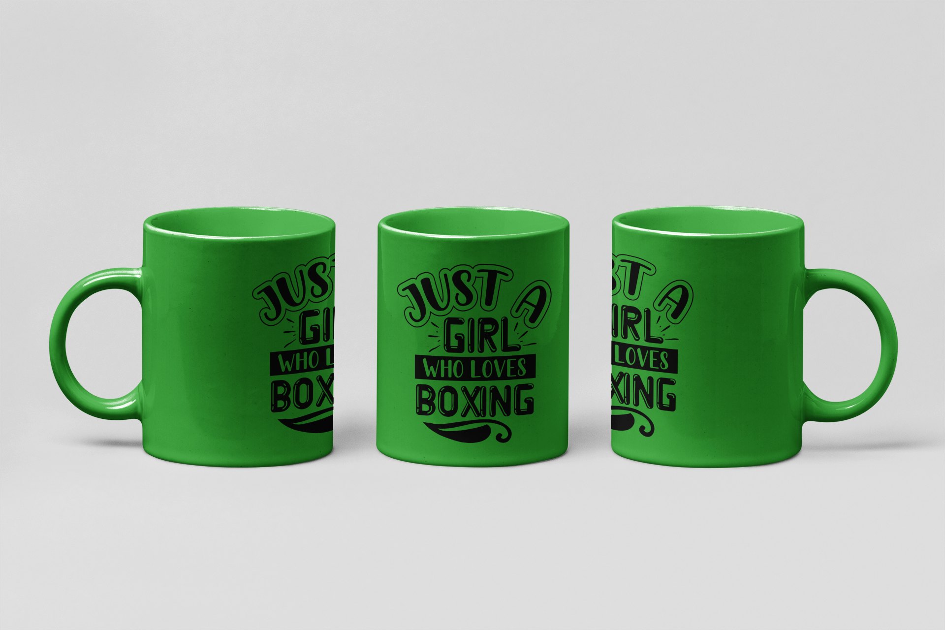 girl who loves boxing boxing mug in forest green