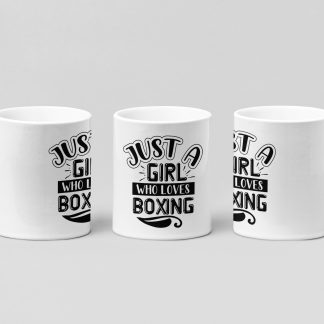 girl who loves boxing boxing mug in white
