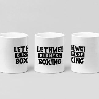 lethwei burmese boxing boxing mug in white