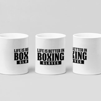 better in boxing gloves boxing mug in white