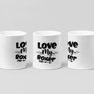 love my boxer boxing mug in white