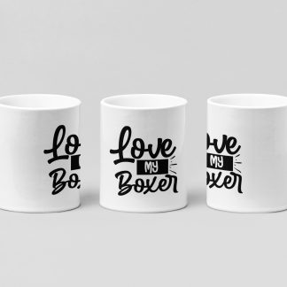 love my boxer script boxing mug in white