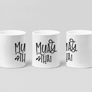 muay thai script boxing mug in white