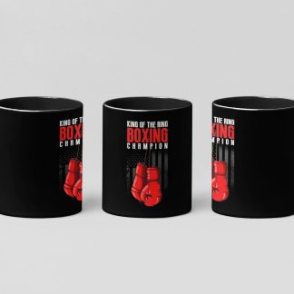king of the ring champion boxing mug in black