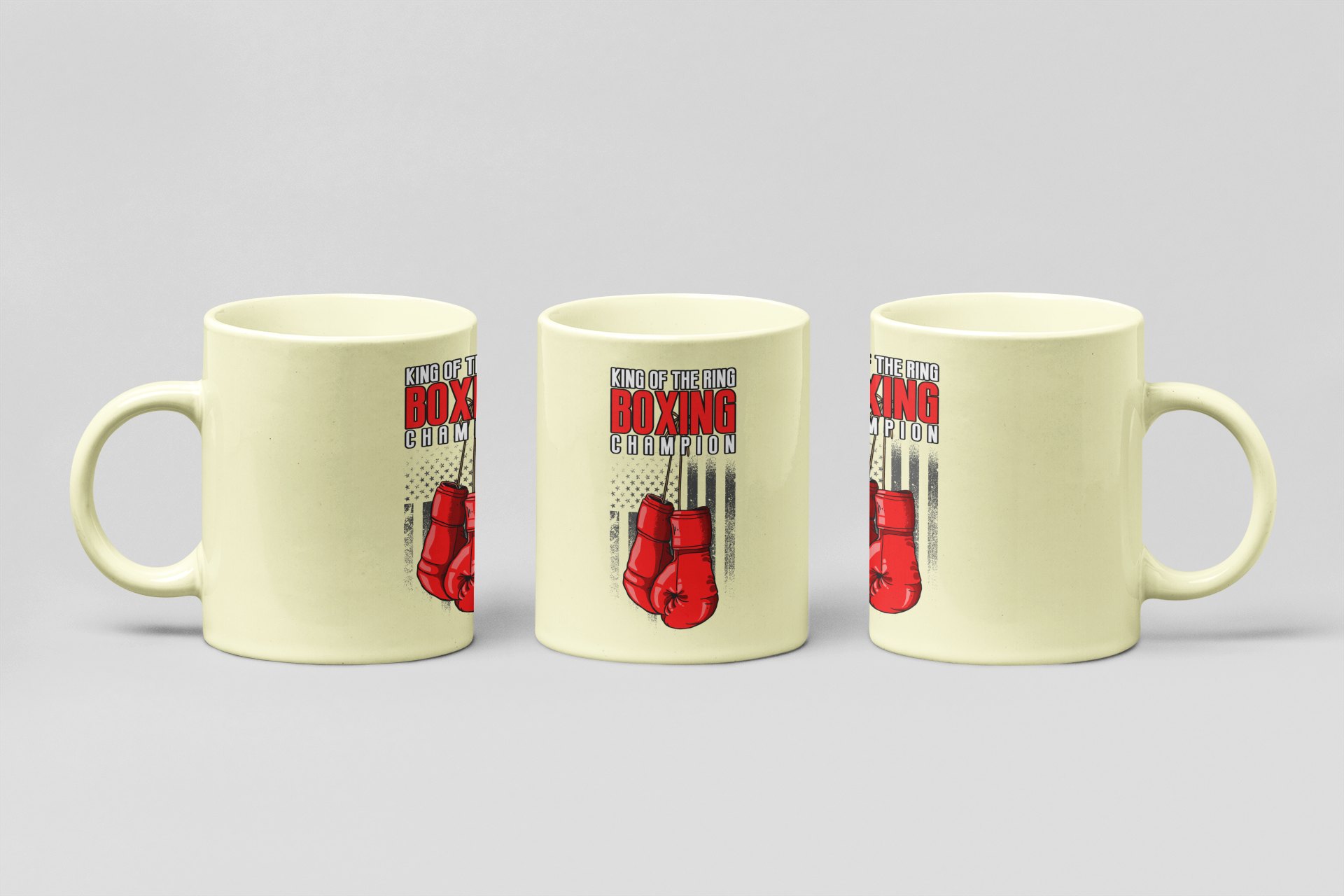 king of the ring champion boxing mug in cream