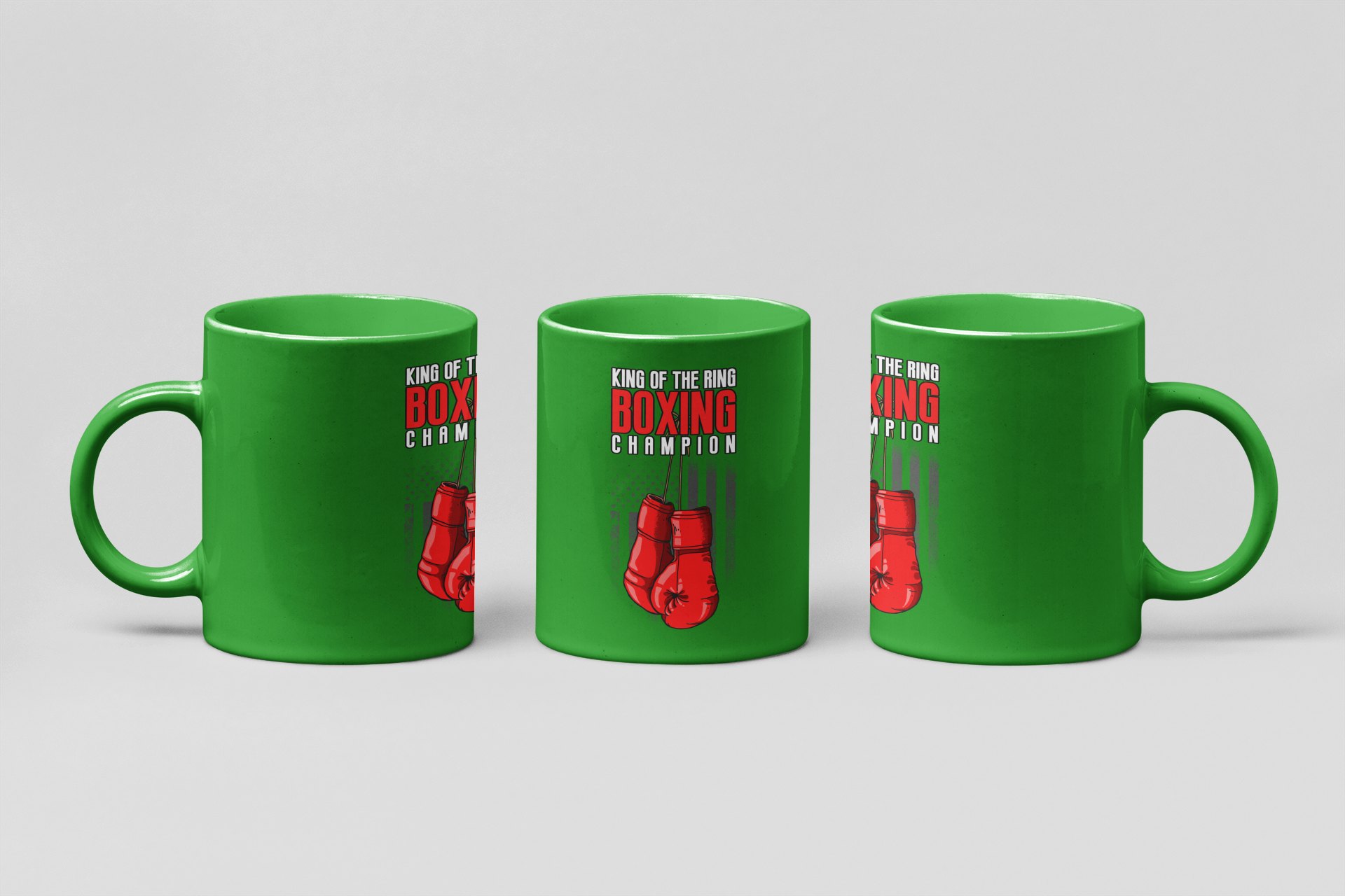 king of the ring champion boxing mug in forest green