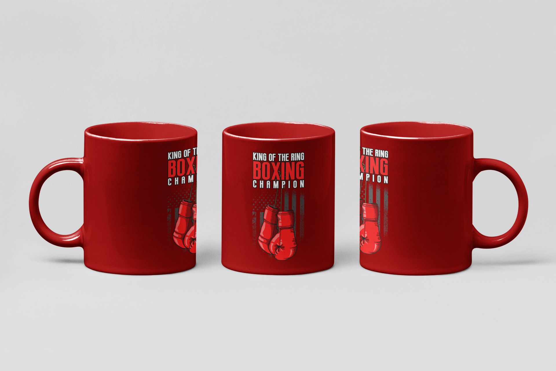 king of the ring champion boxing mug in red