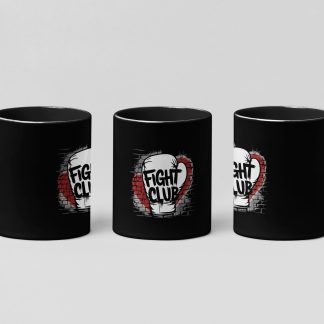 fight club glove boxing mug in black