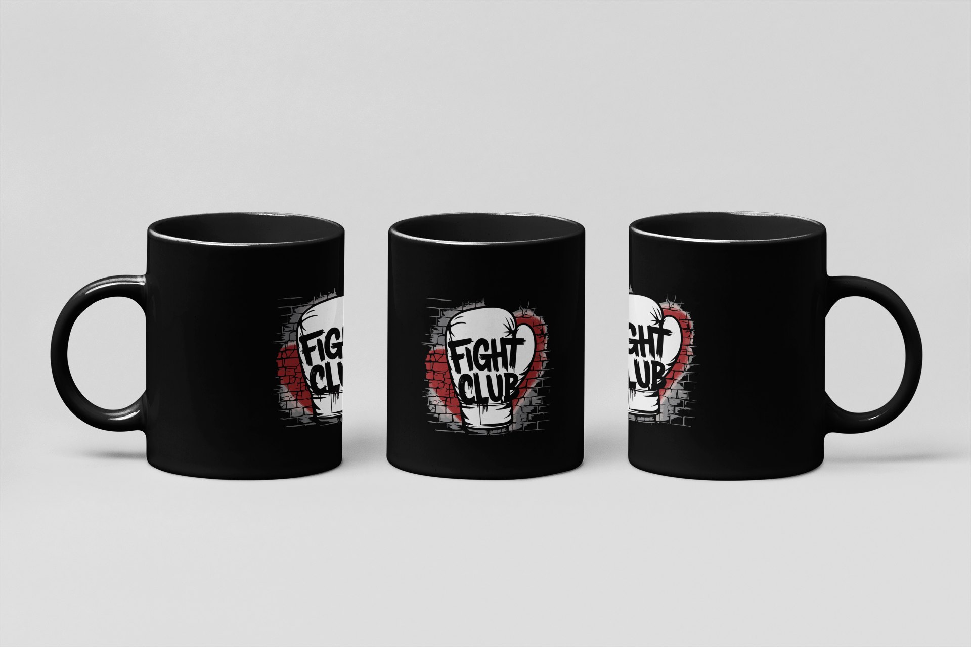 fight club glove boxing mug in black