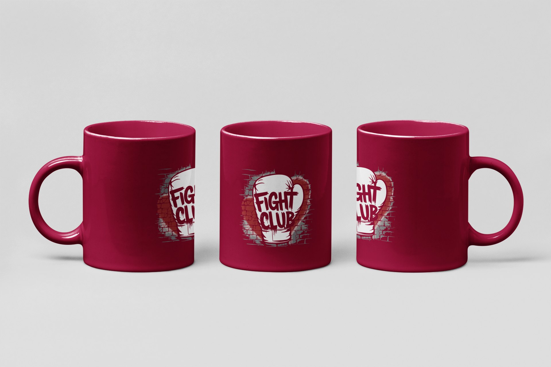 fight club glove boxing mug in burgundy