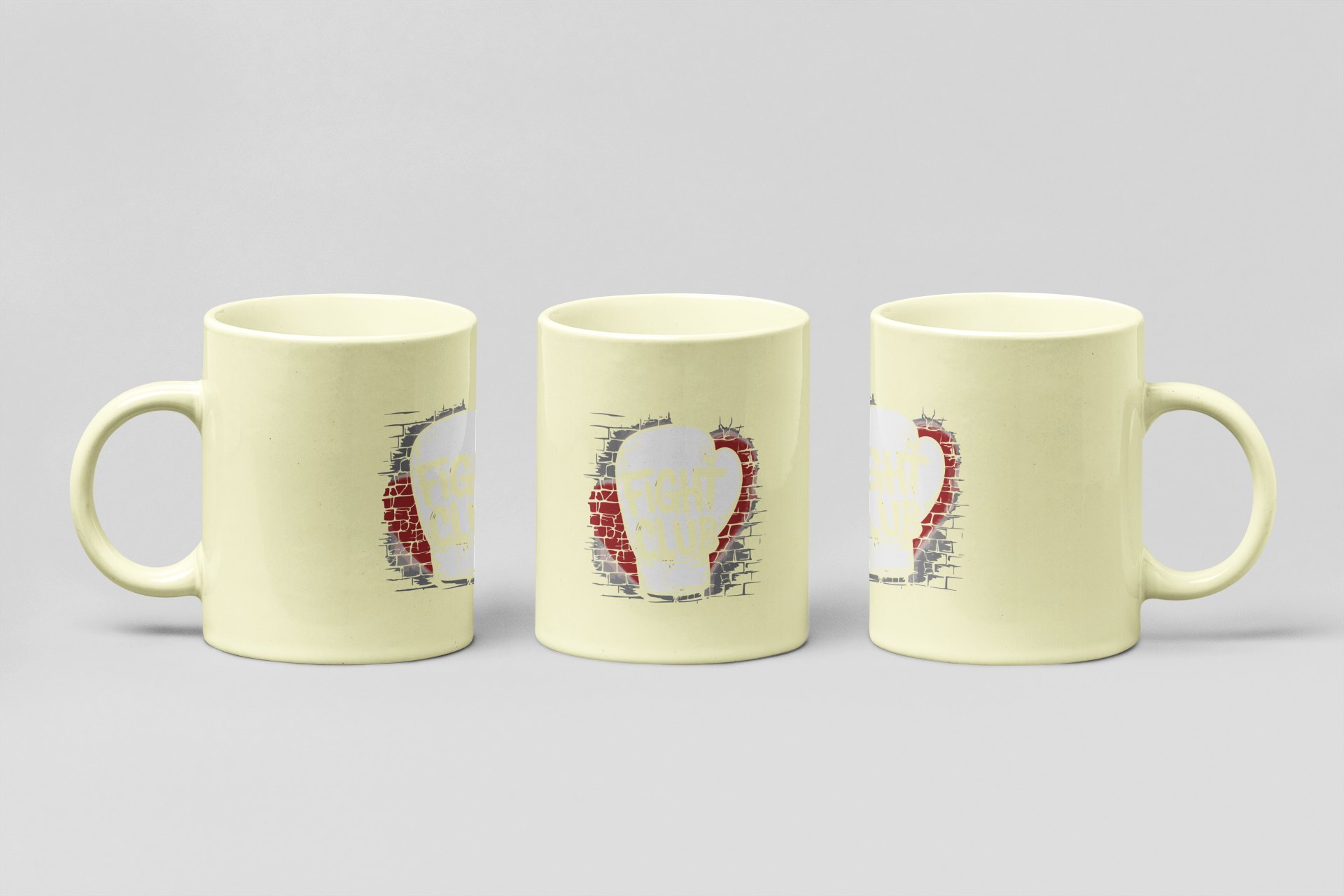 fight club glove boxing mug in cream