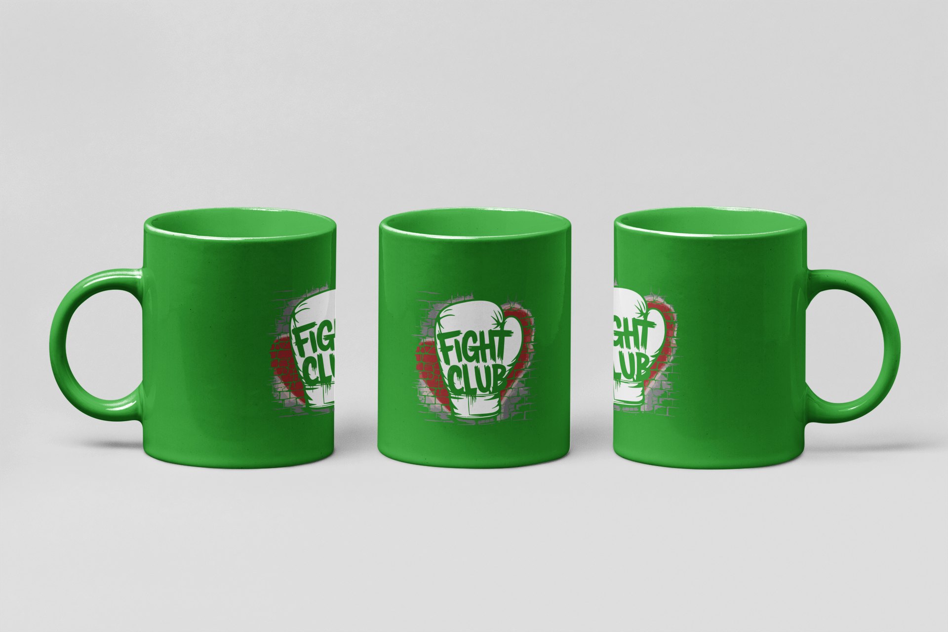 fight club glove boxing mug in forest green