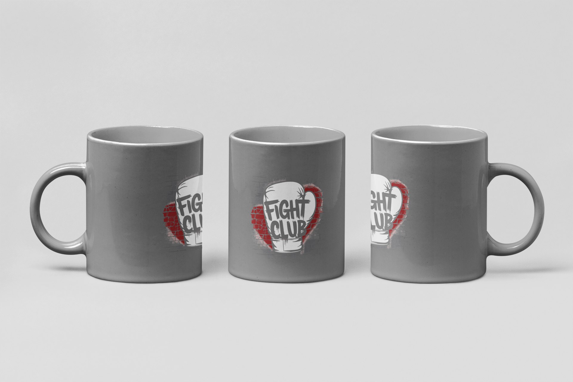 fight club glove boxing mug in grey